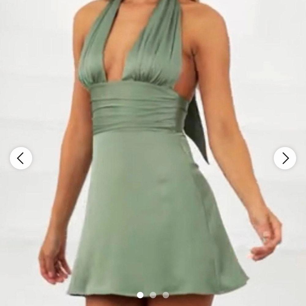lucy in the sky green wrap up dress